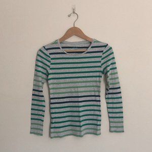 Old Navy | Green Stripe Long Sleeve Tee
